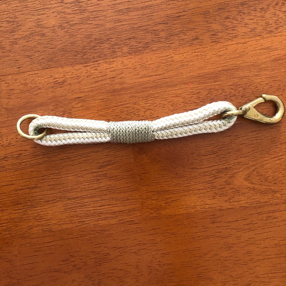 Rope bracelet with large brass clasp